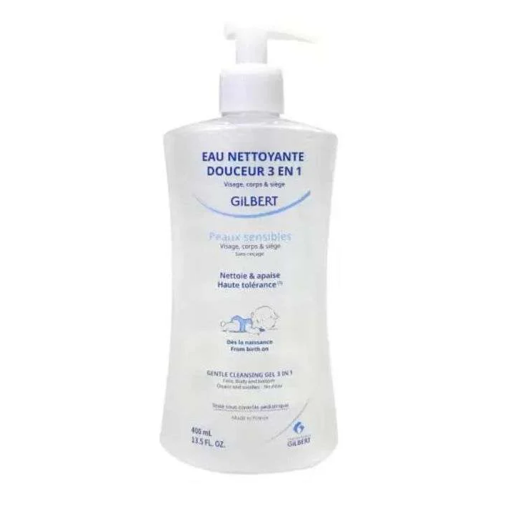 GILBERT Eau Nettoyante Douceur 3 en 1 Bébé - Flacon 400ml