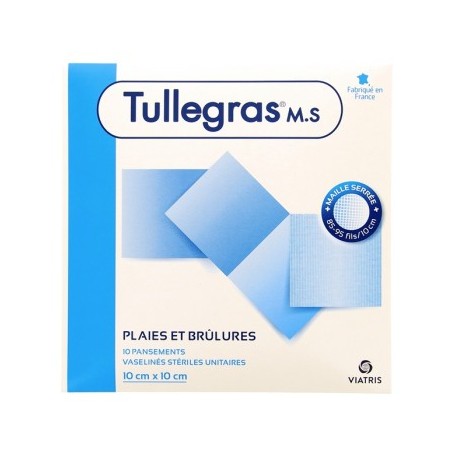 TULLEGRAS M.S. Pansements Vaselinés Stériles 10x10