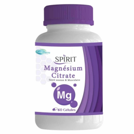 SPIRIT PHARMA Magnésium Citrate Santé Osseuse & Musculaire - 60 Gélules