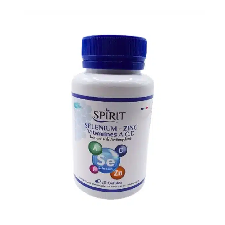 SPIRIT PHARMA Sélénium Zinc Vitamines A.C.E Complexe Antioxydant - 60 Gélules