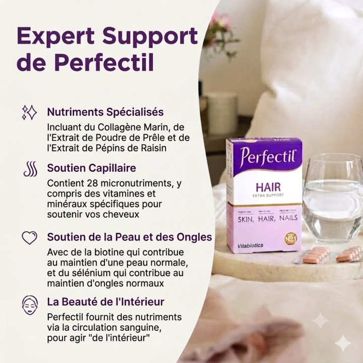 VITABIOTICS Perfectil Hair Extra Support Santé Capillaire, Peau & Ongles - 60 Comprimés