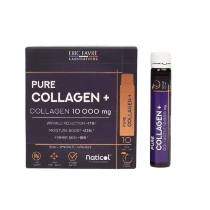 ERIC FAVRE Pure Collagen + 10000mg Haute Concentration - 10 Ampoules de 25ml