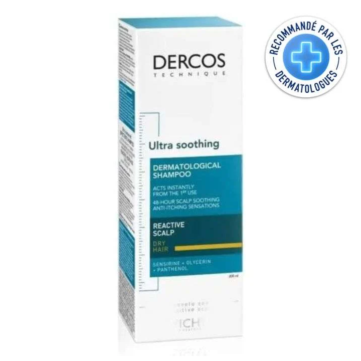 VICHY Dercos Ultra Apaisant Shampooing Traitant Cheveux Secs - 200ml