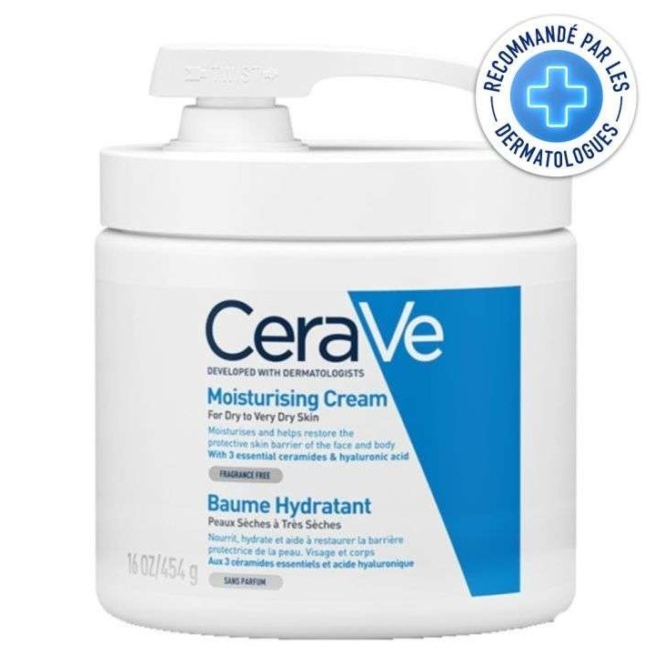 CERAVE Baume Hydratant Nourrissant Peaux Sèches à Très Sèches avec Pompe - 454g
