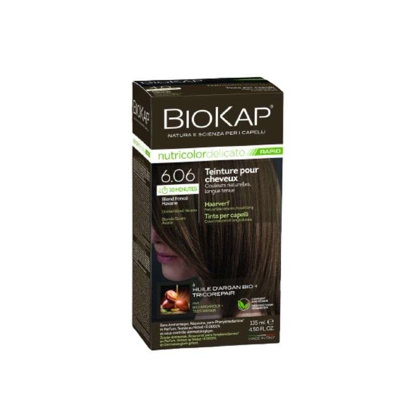 BIOKAP NUTRICOLOR DELICATO RAPID 6.06 BLOND FONCE HAVANE 135ML