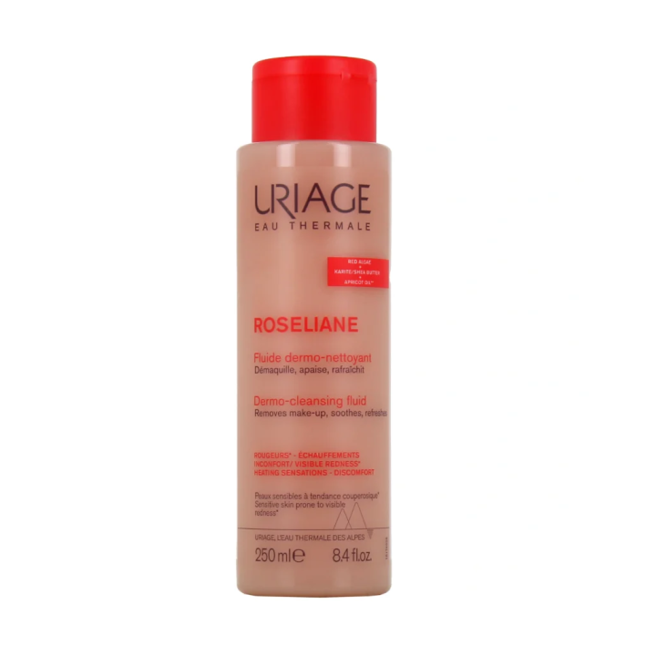 URIAGE Roséliane Fluide Dermo-Nettoyant Apaisant Anti-Rougeurs - 250ml