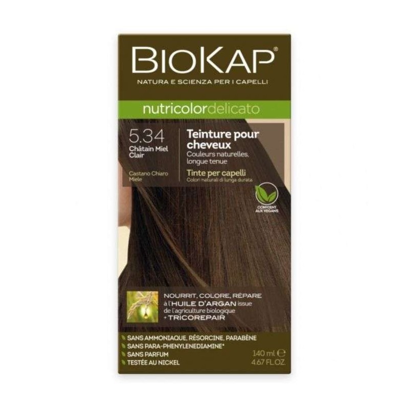 BIOKAP NUTRICOLOR DELICATO 5.34 CHATAIN MIEL CLAIR