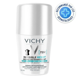 VICHY Déodorant Détranspirant Invisible Resist 72H Anti-Traces & Anti-Irritations Roll-On - 50ml