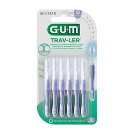GUM Trav-Ler Brossettes Interdentaires 0.6mm Réf 1312 - Blister de 6 Unités