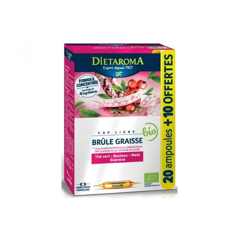 DIETAROMA CAP LIGNE BRULE GRAISSE BIO 20 AMPOULES+10 OFFERTES