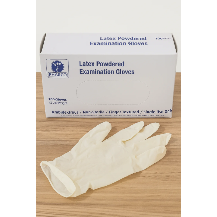 PHARCO Gants d’Examen en Latex Poudrés - Boîte de 100 gants