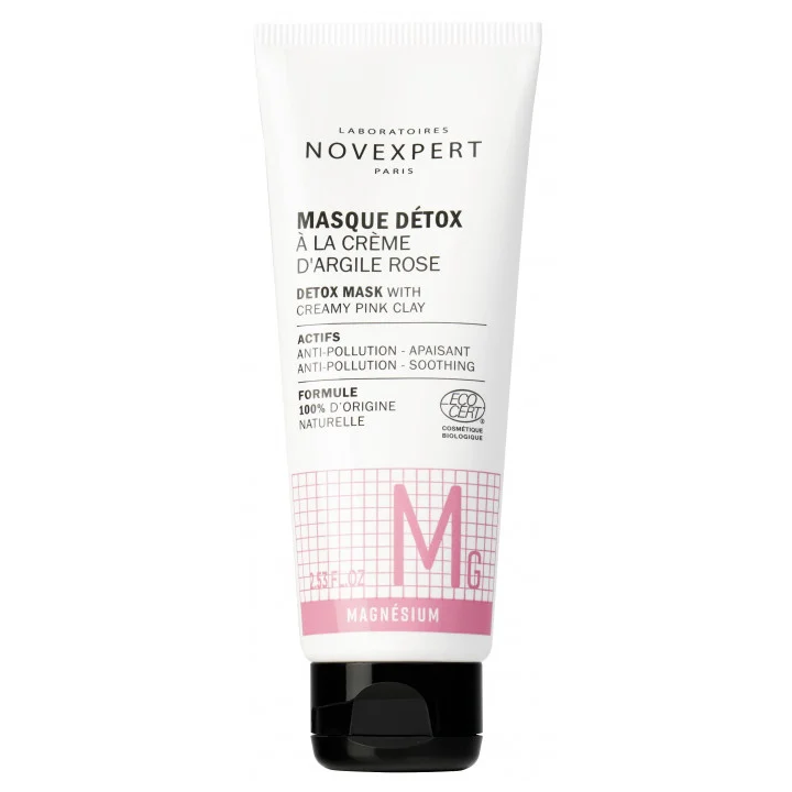 NOVEXPERT (Mg) Magnésium Masque Détox à la Crème d'Argile Rose - 75ml