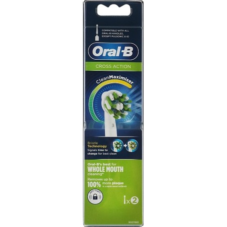 Oral B Recharge Brosse à Dents Électrique Cross Action BLANC - 2 unités