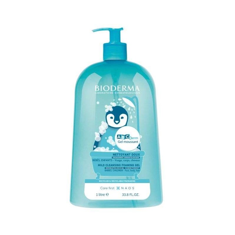 BIODERMA ABCDERM GEL NETTOYANT MOUSSANT DOUX 1L